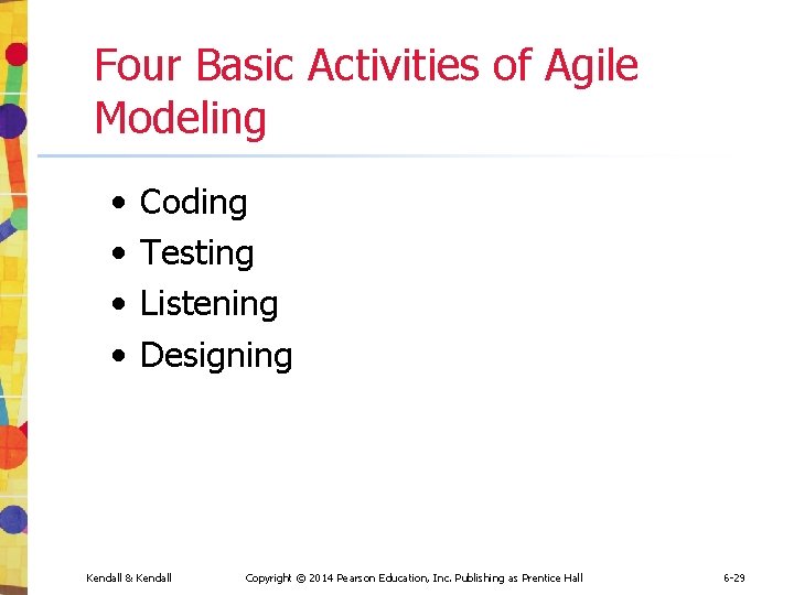 Four Basic Activities of Agile Modeling • • Coding Testing Listening Designing Kendall & Four Basic Activities of Agile Modeling • • Coding Testing Listening Designing Kendall &