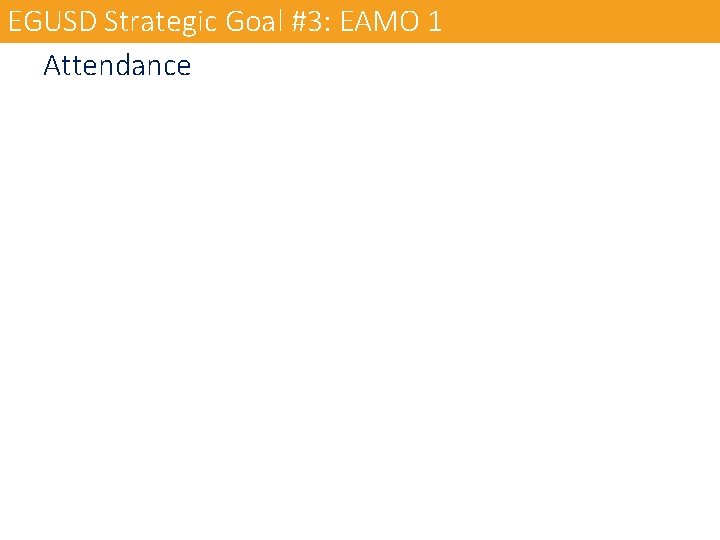 EGUSD Strategic Goal #3: EAMO 1 Attendance 