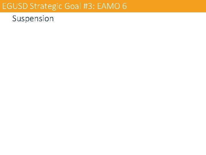 EGUSD Strategic Goal #3: EAMO 6 Suspension 