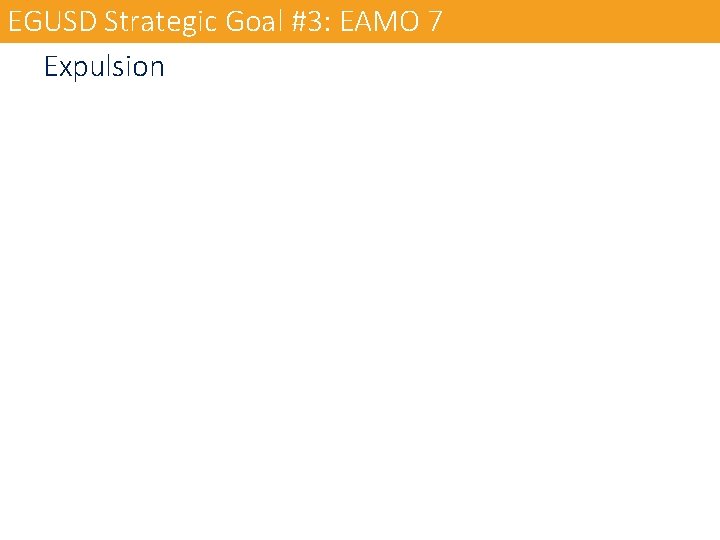 EGUSD Strategic Goal #3: EAMO 7 Expulsion 