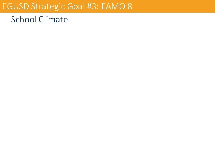 EGUSD Strategic Goal #3: EAMO 8 School Climate 