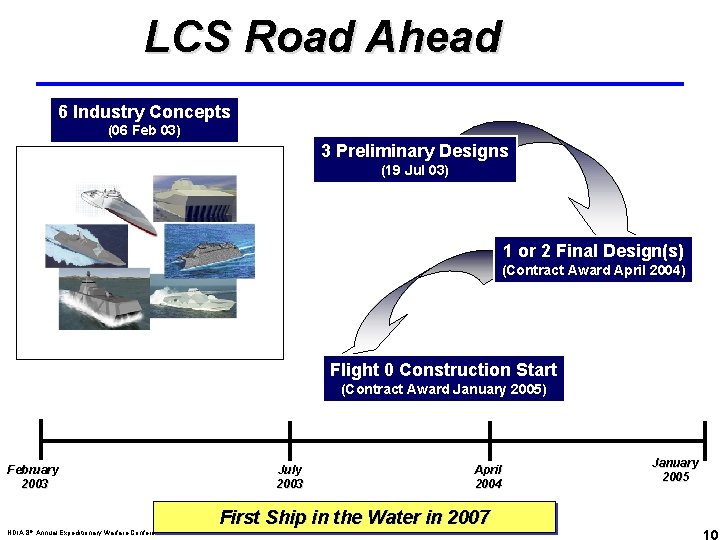 LCS Road Ahead 6 Industry Concepts (06 Feb 03) 3 Preliminary Designs (19 Jul