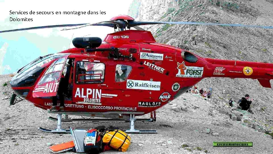 Services de secours en montagne dans les Dolomites 