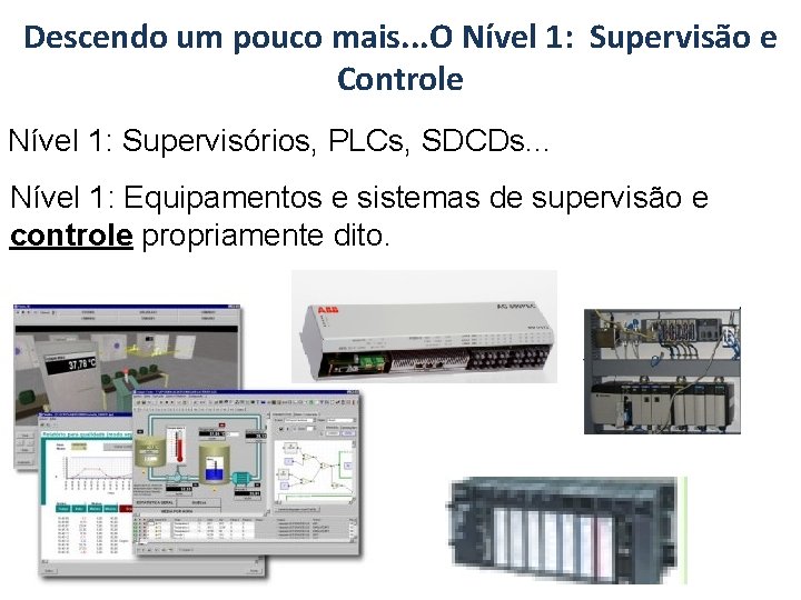 Descendo um pouco mais. . . O Nível 1: Supervisão e Controle Nível 1: