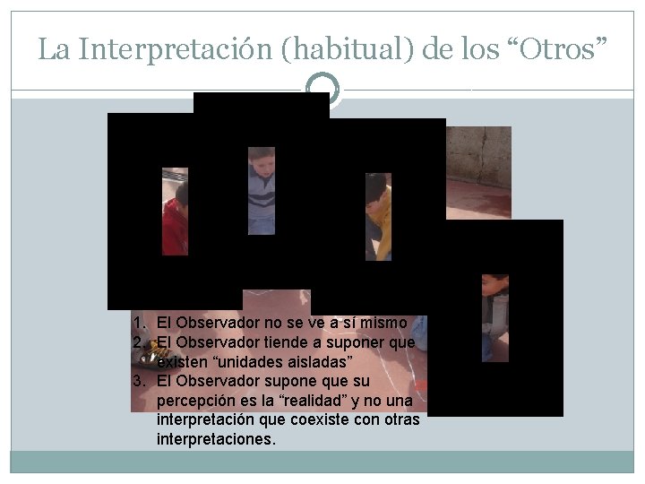 La Interpretación (habitual) de los “Otros” 1. El Observador no se ve a sí