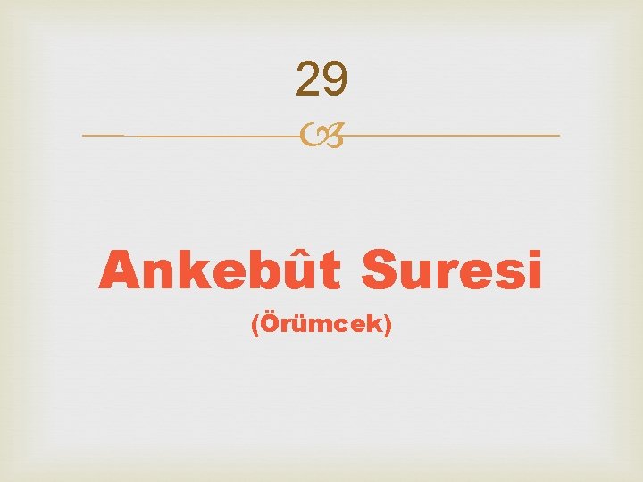 29 Ankebût Suresi (Örümcek) 