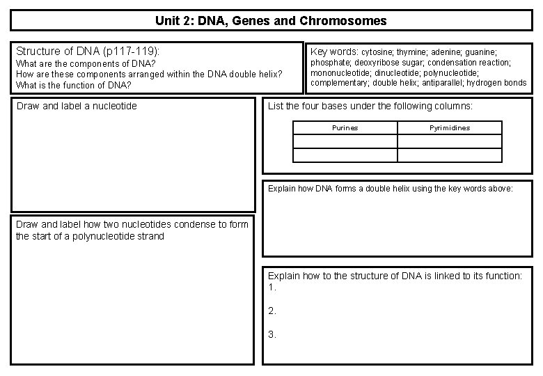 Unit 2 The variety of living organisms Exam