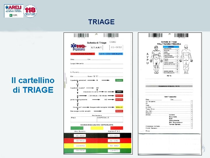 TRIAGE 123 Il cartellino di TRIAGE 1 2 3 TRIAGE 123 Il cartellino di TRIAGE 1 2 3
