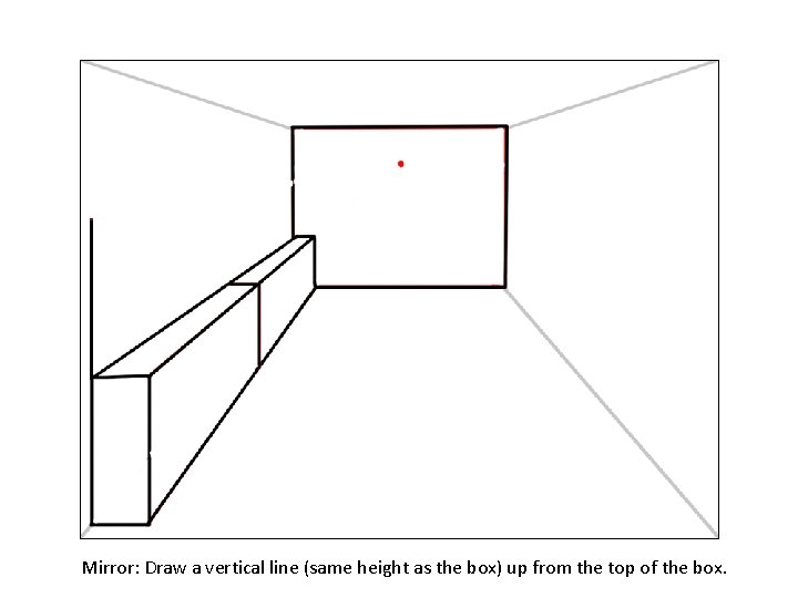 Mirror: Draw a vertical line (same height as the box) up from the top