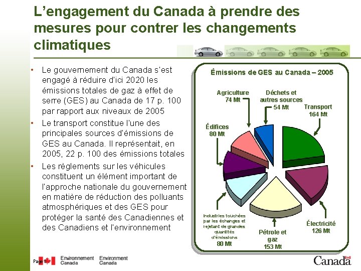 L’engagement du Canada à prendre des mesures pour contrer les changements climatiques • Le