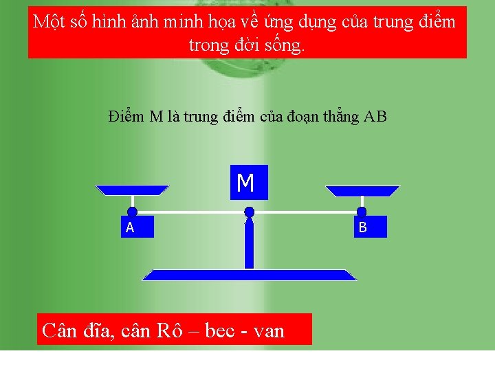 Một số hình ảnh minh họa về ứng dụng của trung điểm trong đời