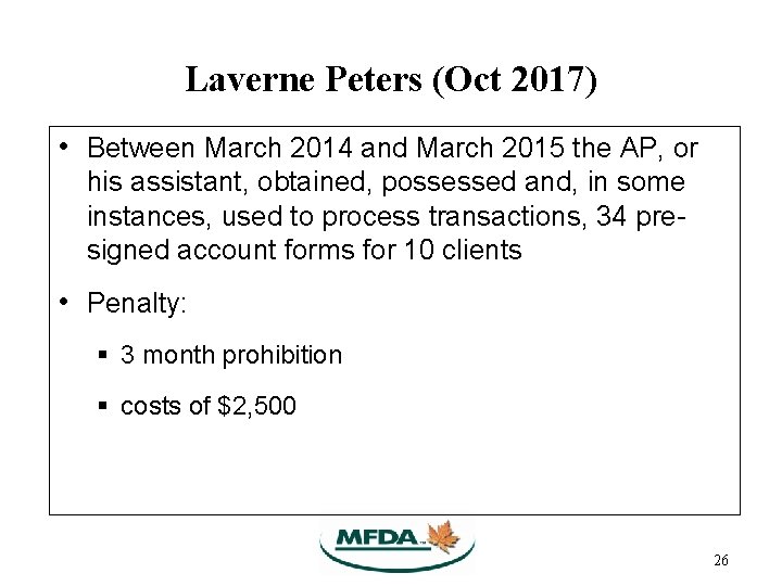 Laverne Peters (Oct 2017) • Between March 2014 and March 2015 the AP, or Laverne Peters (Oct 2017) • Between March 2014 and March 2015 the AP, or