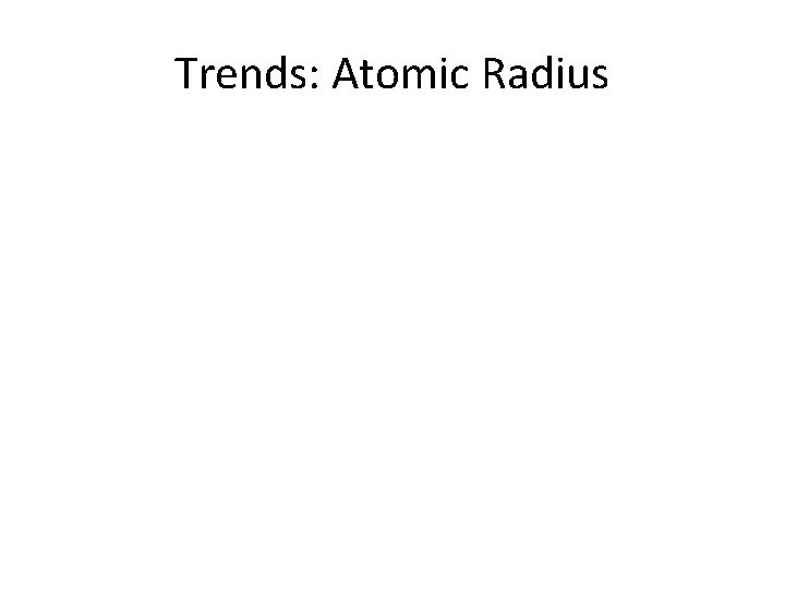 Trends: Atomic Radius 