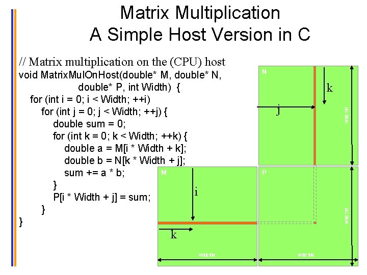 Matrix Multiplication A Simple Host Version in C // Matrix multiplication on the (CPU)