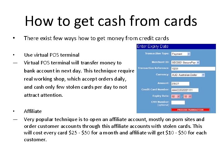 How to get cash from cards • There exist few ways how to get