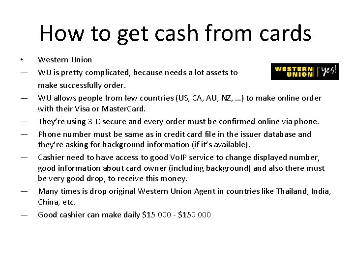 How to get cash from cards • — ― ― ― Western Union WU