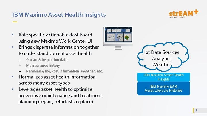 IBM Maximo Asset Health Insights • Role specific actionable dashboard using new Maximo Work