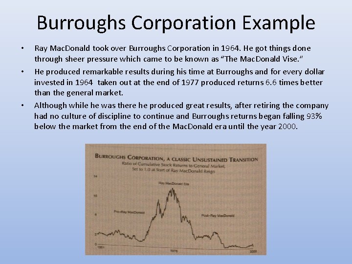 Burroughs Corporation Example • • • Ray Mac. Donald took over Burroughs Corporation in Burroughs Corporation Example • • • Ray Mac. Donald took over Burroughs Corporation in