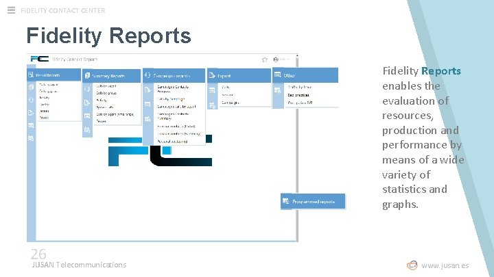 FIDELITY CONTACT CENTER Fidelity Reports enables the evaluation of resources, production and performance by FIDELITY CONTACT CENTER Fidelity Reports enables the evaluation of resources, production and performance by