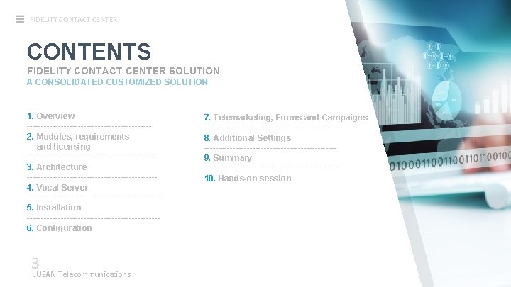 FIDELITY CONTACT CENTER CONTENTS FIDELITY CONTACT CENTER SOLUTION A CONSOLIDATED CUSTOMIZED SOLUTION 1. Overview FIDELITY CONTACT CENTER CONTENTS FIDELITY CONTACT CENTER SOLUTION A CONSOLIDATED CUSTOMIZED SOLUTION 1. Overview