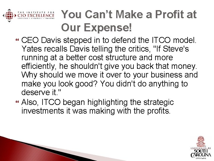 You Can’t Make a Profit at Our Expense! CEO Davis stepped in to defend You Can’t Make a Profit at Our Expense! CEO Davis stepped in to defend