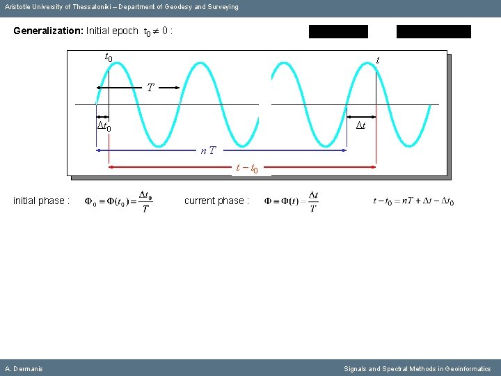 Aristotle University of Thessaloniki – Department of Geodesy and Surveying Generalization: Initial epoch t