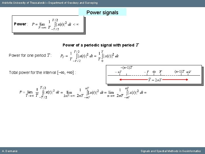 Aristotle University of Thessaloniki – Department of Geodesy and Surveying Power signals Power :