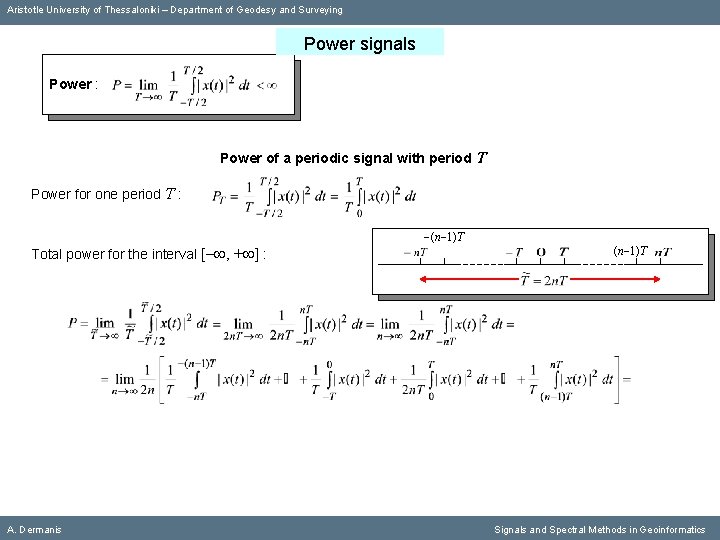 Aristotle University of Thessaloniki – Department of Geodesy and Surveying Power signals Power :