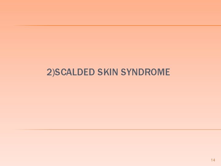 2)SCALDED SKIN SYNDROME 14 2)SCALDED SKIN SYNDROME 14