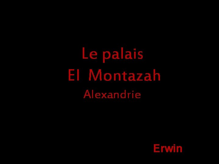 Le palais El Montazah Alexandrie Erwin 