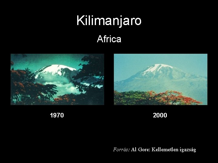 Kilimanjaro Africa 1970 2000 Forrás: Al Gore: Kellemetlen igazság 