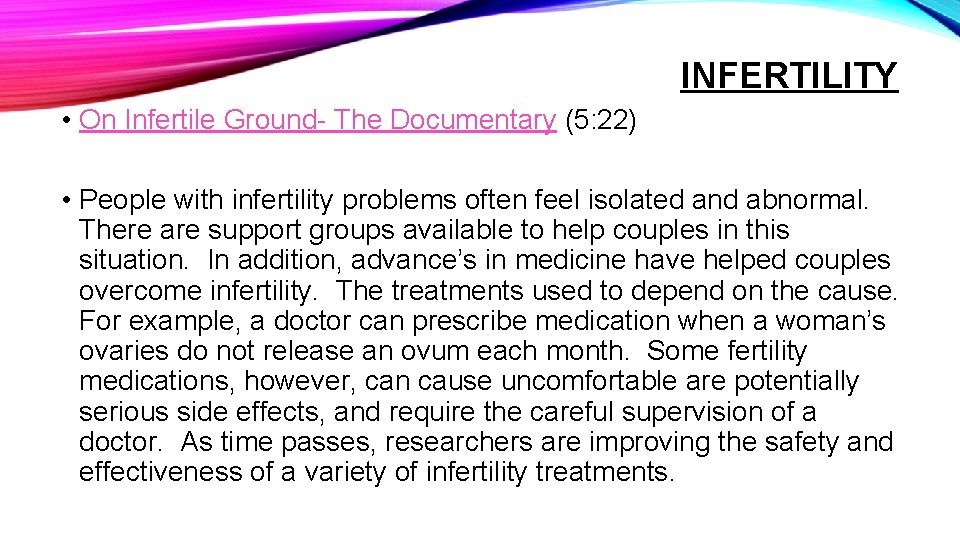 INFERTILITY • On Infertile Ground- The Documentary (5: 22) • People with infertility problems