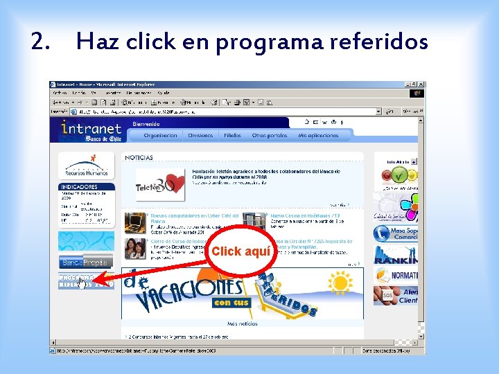 2. Haz click en programa referidos Click aquí 