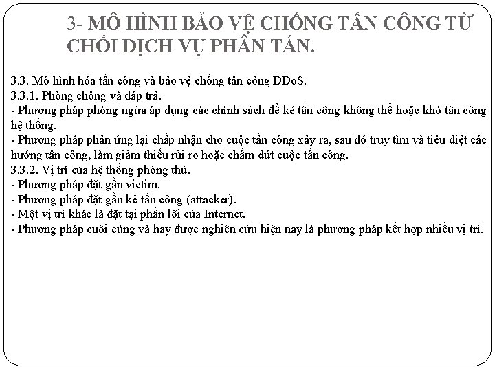 3 - MÔ HÌNH BẢO VỆ CHỐNG TẤN CÔNG TỪ CHỐI DỊCH VỤ PH