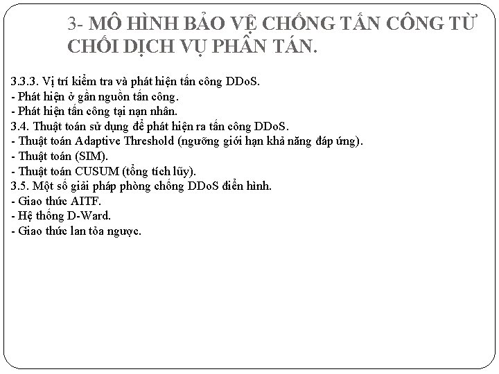 3 - MÔ HÌNH BẢO VỆ CHỐNG TẤN CÔNG TỪ CHỐI DỊCH VỤ PH