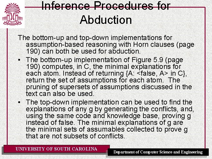 Inference Procedures for Abduction The bottom-up and top-down implementations for assumption-based reasoning with Horn