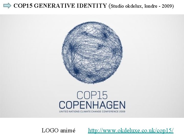 COP 15 GENERATIVE IDENTITY (Studio okdelux, londre - 2009) LOGO animé http: //www. okdeluxe.