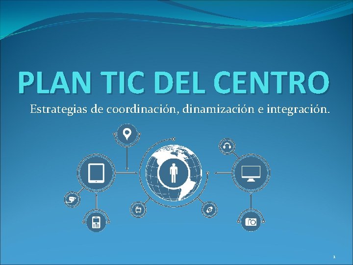 PLAN TIC DEL CENTRO Estrategias de coordinación, dinamización e integración. 1 