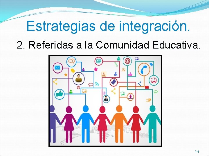 Estrategias de integración. 2. Referidas a la Comunidad Educativa. 24 