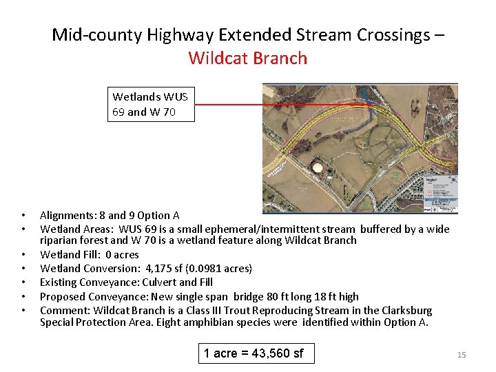Mid-county Highway Extended Stream Crossings – Wildcat Branch Wetlands WUS 69 and W 70