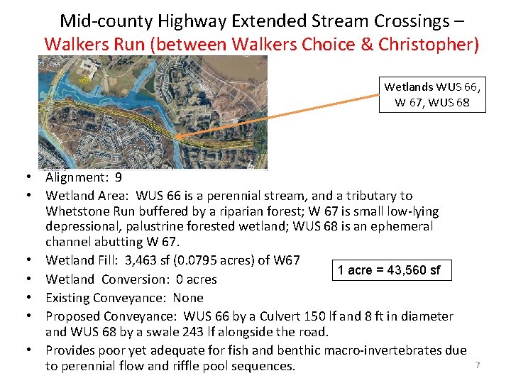 Mid-county Highway Extended Stream Crossings – Walkers Run (between Walkers Choice & Christopher) Wetlands