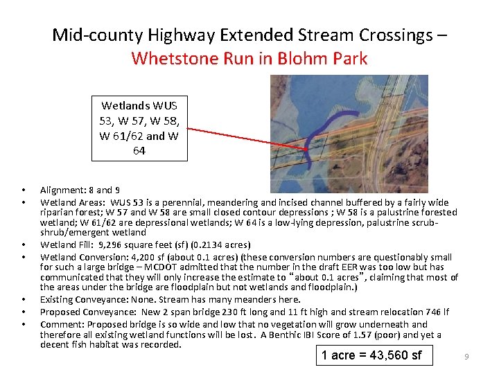 Mid-county Highway Extended Stream Crossings – Whetstone Run in Blohm Park Wetlands WUS 53,