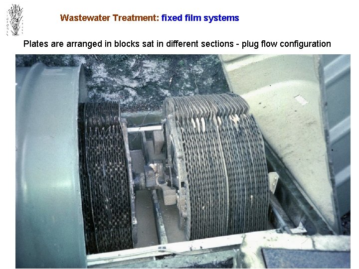 Wastewater Treatment: fixed film systems Plates are arranged in blocks sat in different sections