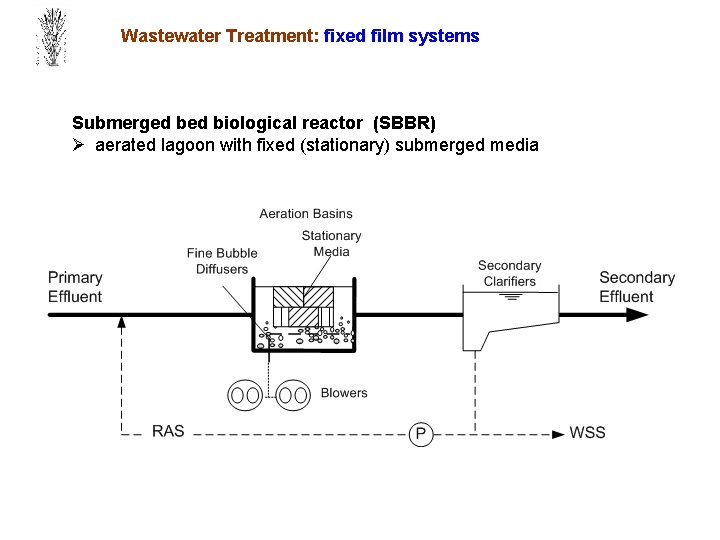Wastewater Treatment: fixed film systems Submerged biological reactor (SBBR) Ø aerated lagoon with fixed