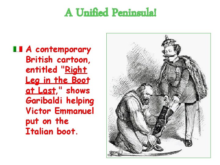 A Unified Peninsula! A contemporary British cartoon, entitled "Right Leg in the Boot at