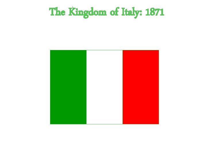 The Kingdom of Italy: 1871 What problems still remain for Italy? 