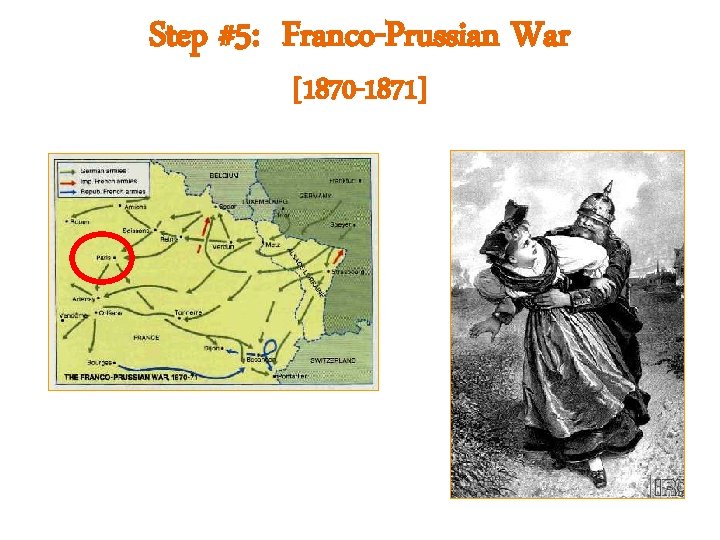 Step #5: Franco-Prussian War [1870 -1871] German soldiers “abusing” the French. 