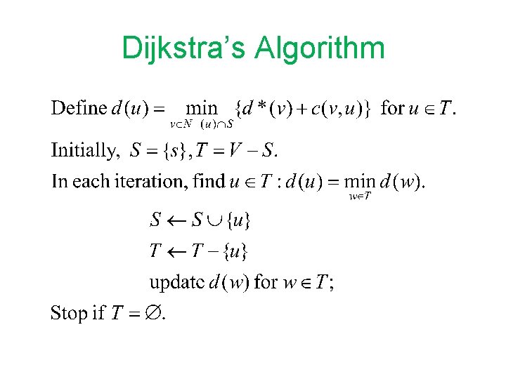 Dijkstra’s Algorithm 