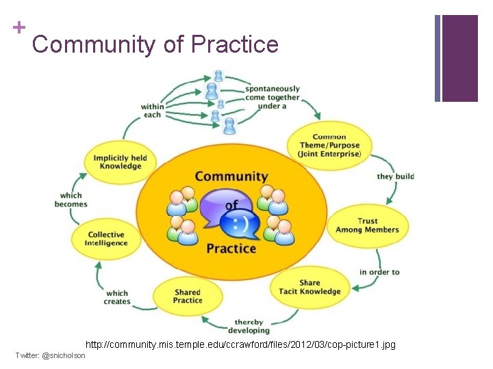 + Community of Practice http: //community. mis. temple. edu/ccrawford/files/2012/03/cop-picture 1. jpg Twitter: @snicholson + Community of Practice http: //community. mis. temple. edu/ccrawford/files/2012/03/cop-picture 1. jpg Twitter: @snicholson