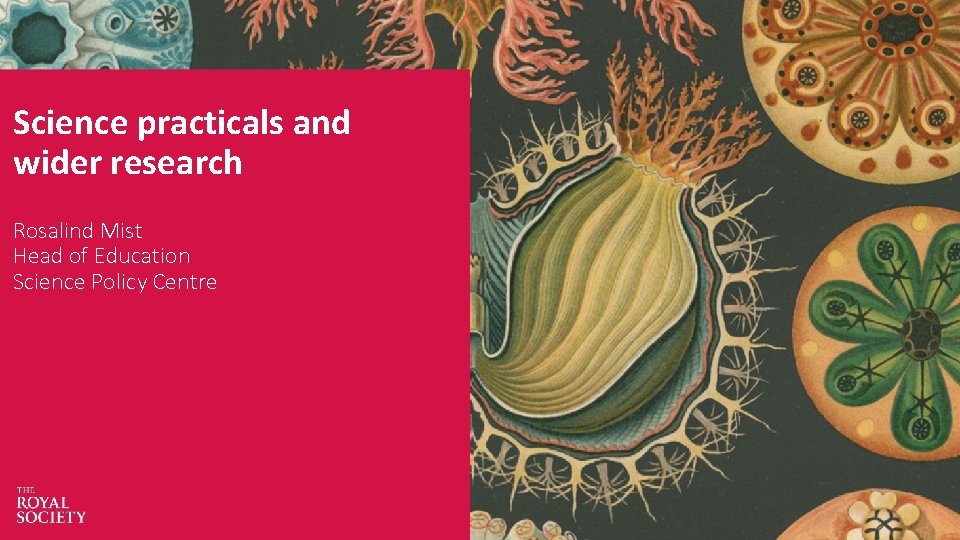 Science practicals and wider research Rosalind Mist Head of Education Science Policy Centre Science practicals and wider research Rosalind Mist Head of Education Science Policy Centre